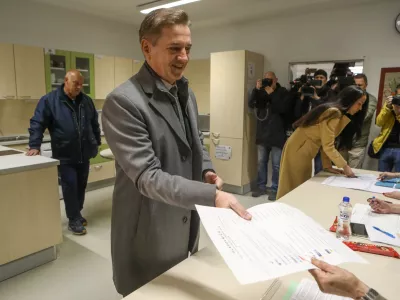 Predsednik vlade Robert Golob22.3.2026 - volitve v državni zbor 2026 - parlamentarne volitve 2026 - voli&scaron;čeFoto: Luka Cjuha