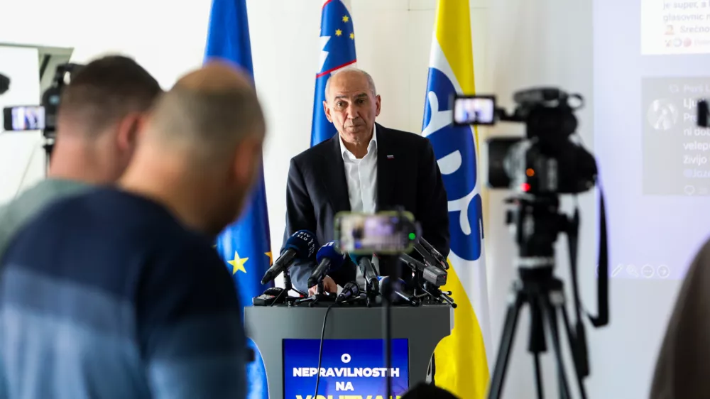 24.03.2026. Tiskovna konferenca SDS o volilnih prevarah. Janez Jan&scaron;a. foto: Bojan Velikonja