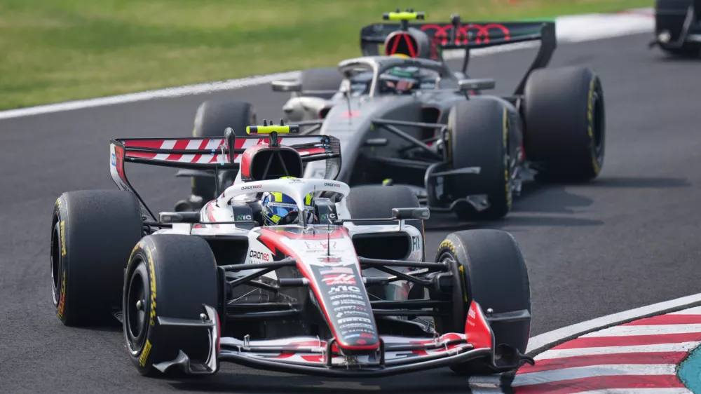Haas driver Oliver Bearman of Britain steers his car during the Japanese Formula One Grand Prix at Suzuka in central Japan, Sunday, March 29, 2026. (AP Photo/Hiro Komae)