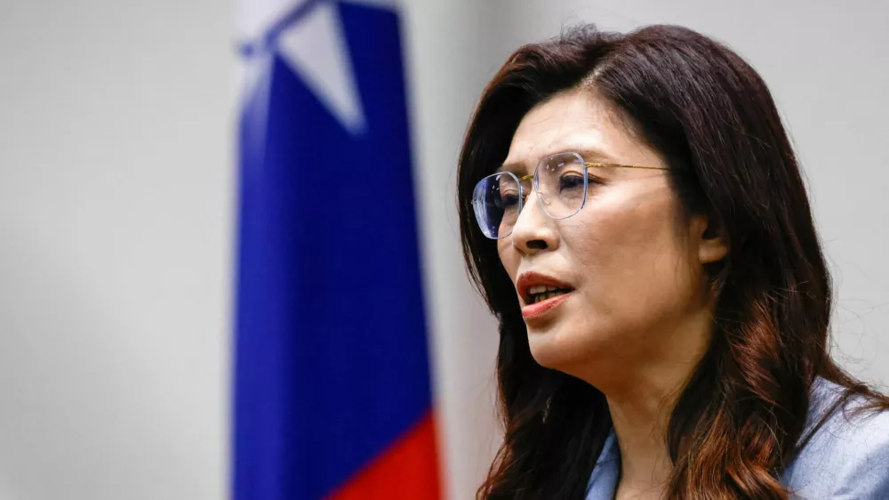 Kuomintang (KMT) Chairperson Cheng Li-wun speaks to the media ahead of her trip to China, in Taipei, Taiwan March 30, 2026. REUTERS/Ann Wang