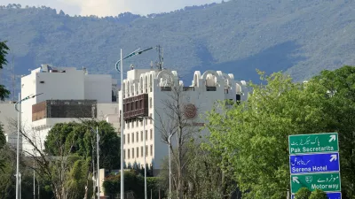 View of the Serena Hotel with the Margala Hills in the background, as Pakistan gears up to host the U.S. and Iran for peace talks, in Islamabad, Pakistan April 9, 2026. REUTERS/Akhtar Soomro
