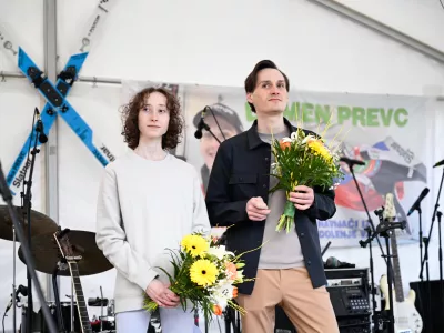 06.04.2026 - Sprejem Nike in Domna Prevca v Dolenji vasiFoto: Nik Erik Neubauer