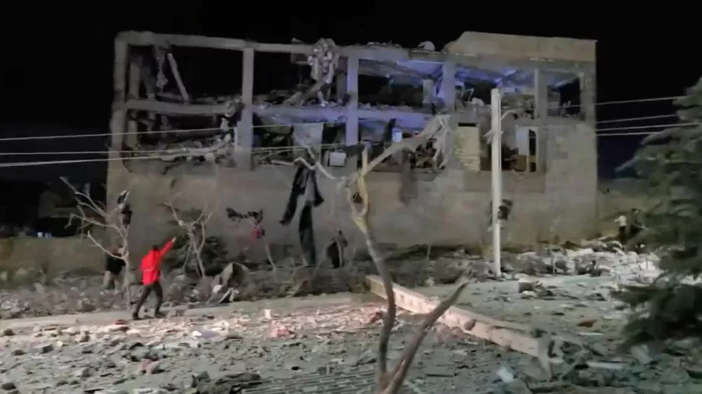 A damaged building in Pardis, Tehran Province, Iran in this screengrab taken from a social media video released on April 7, 2026. SOCIAL MEDIA/via REUTERS THIS IMAGE HAS BEEN SUPPLIED BY A THIRD PARTY. NO RESALES. NO ARCHIVES. NEWS USE ONLY.  Verification Lines: Building structure, windows, road layout and street lights matched satellite images Coordinate at 35.74096695587605, 51.849420376311684 Date not verified but no older version of the video was found posted online before April 7, 2026 Israeli military said it has completed airstrike wave in Tehran and additional areas across Iran in early April 7