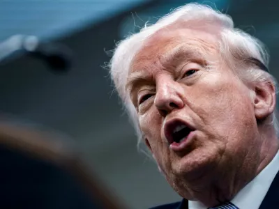 U.S. President Donald Trump speaks during a press conference in the James S. Brady Press Briefing Room at the White House in Washington, D.C., U.S., April 6, 2026. REUTERS/Evelyn Hockstein
