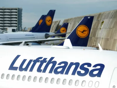 FILE PHOTO: Lufthansa airplanes are seen parked on the tarmac during a strike of cabin crew union (UFO) at Frankfurt airport, Germany November 7, 2019. REUTERS/Ralph Orlowski/File Photo