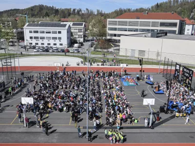 - 09.04.2026 - odprtje &scaron;portnega parka med obema &scaron;olama, Kamnik//FOTO: Jaka Gasar