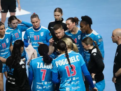 - Žiga Novak, trener,- 21.02.2026. - Rokomet, Liga prvakinj, Krim OTP group Mercator - Brest.//FOTO: Bojan Velikonja