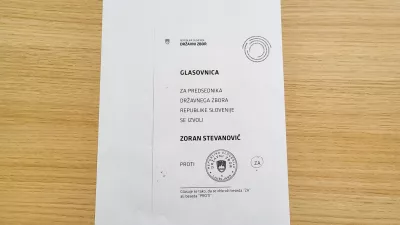 Ljubljana, DZ.Oznacena glasovnica s tajnega glasovanja o imenovanju Zorana Stevanovica za predsednika DZ.Foto: STA