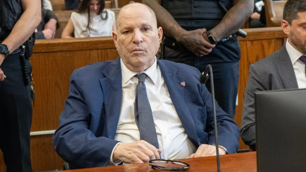 Harvey Weinstein appears in Manhattan criminal court, Tuesday, April 14, 2026, in New York. (Steven Hirsch/New York Post via AP, Pool)