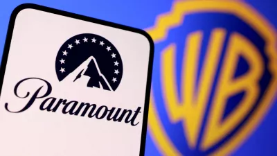 FILE PHOTO: Paramount and Warner Bros logos are seen in this illustration taken December 8, 2025. REUTERS/Dado Ruvic/Illustration/File Photo