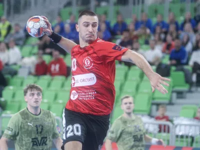 Tarik Mlivić- 02.12.2025 - rokomet - evropski pokal v rokometu med LL Grosist Slovan: Skanderborg//FOTO: Jaka Gasar