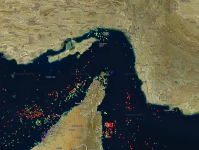 Trenutni pogled, ki kaže, da komercialni promet stoji.