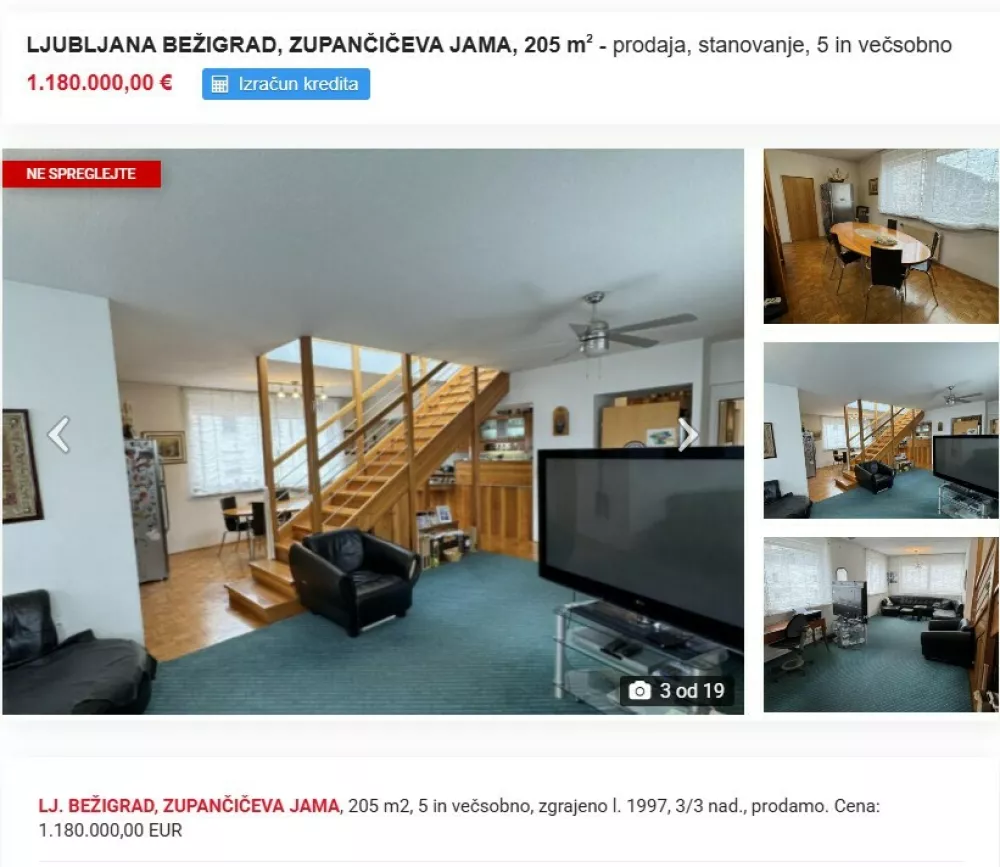 Stanovanje Župančičova jama