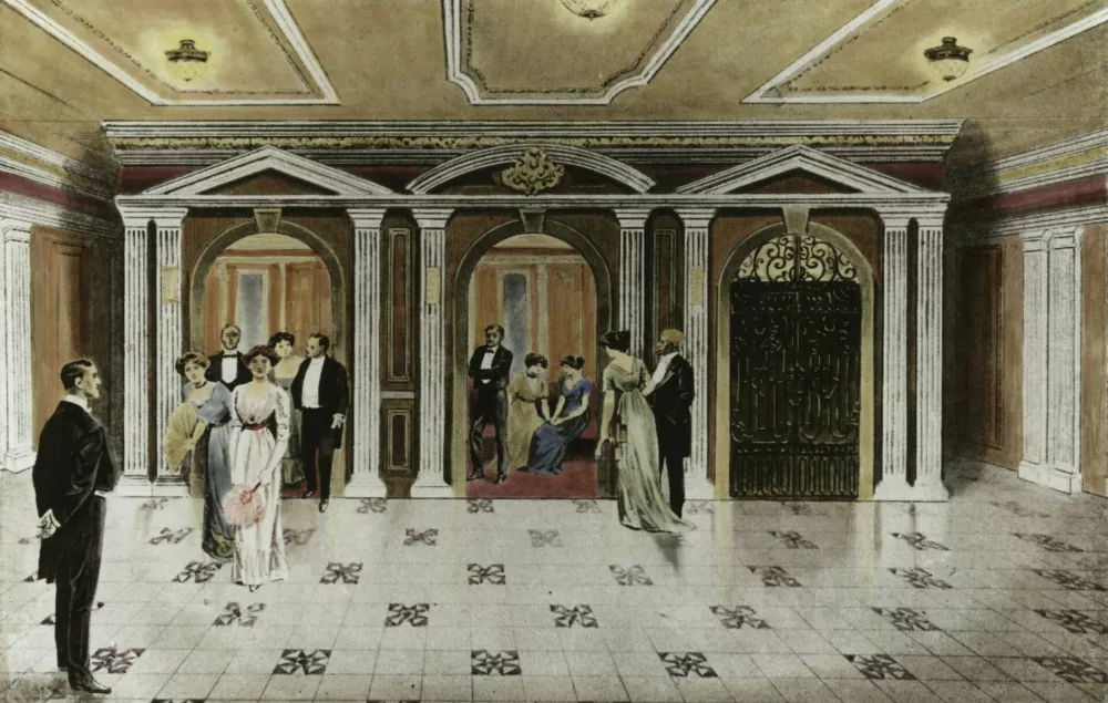 Ilustracija dvigal, ki so jih imeli na voljo potniki prvega razreda. / Foto: Profimedia