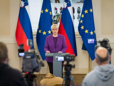 Ljubljana, predsedniska palaca.Predsednica republike Slovenije Natasa Pirc Musar je danes podala izjavo za medije.