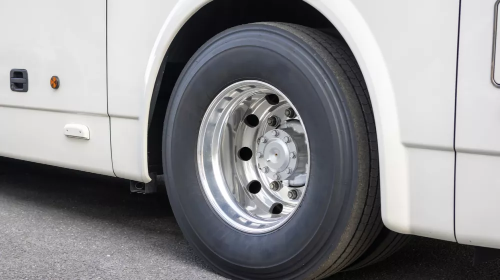 large bus tyre.