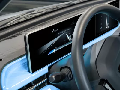 Interior of modern electric car