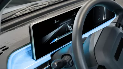 Interior of modern electric car