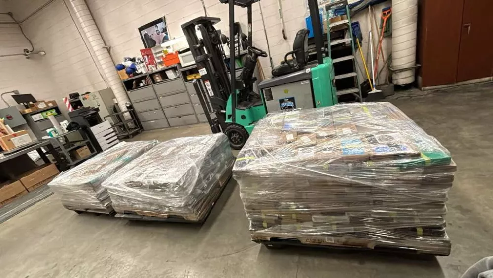 Crates with bags of cocaine seized by U.S. authorities, in an unknown location, as a cross-border drug tunnel between U.S. and Mexico was discovered, in this screengrab taken from a handout video obtained by Reuters on June 2, 2026. US Attorney's Office for the Southern District of California/Handout via REUTERS  THIS IMAGE HAS BEEN SUPPLIED BY A THIRD PARTY. MANDATORY CREDIT. VERIFICATION: - Exact location could not be verified, but the press release published on June 1, 2026 by the U.S. Attorney's Office of Southern District of California stated that a cross-border tunnel was discovered from Tijuana, Mexico, to a store seeming to operate as a retail store near the Otay Mesa Port of Entry
