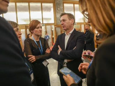 Svoboda, Robert Golob in Asta Vrečko Levica22.3.2026 - volitve v državni zbor 2026 - parlamentarne volitve 2026 - Foto: Luka Cjuha
