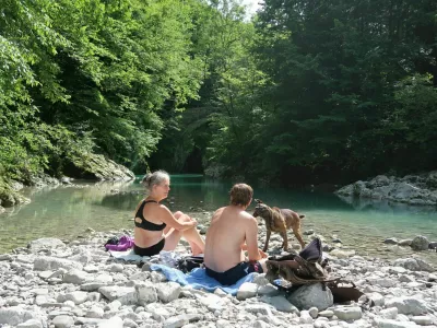 Reka Nadiža, Napoleonov most, kopanje / Foto: Nata&scaron;a Bucik Ozebek