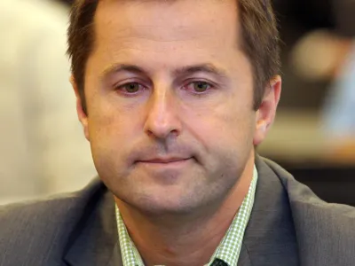 Ale&scaron; Remih, direktor NK OlimpijaNogometna zveza Slovenije (NZS) - žreb tekmovalnih parov nogometne Prve Lige in 2. SNL, //FOTO: Luka CjuhaOPOMBA: ZA OBJAVO V CASOPISU DNEVNIK