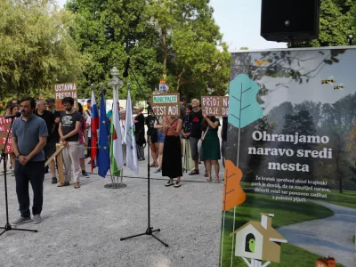  Rok Žnidar&scaron;ič podžupan MOL 09.07.2024. Otvoritev razstave Ohranjamo narave sredi mesta ob 40. obletnice Parka Tivoli in protest za ohranitev narave Mladih za podnebne spremembe. Foto: Bojan Velikonja
