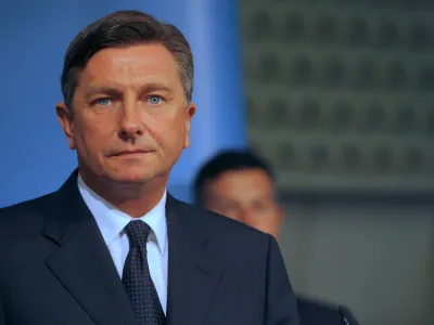 predsedni&scaron;ki kandidat SD Borut Pahor - zmagovalec prvega kroga,- Predsedni&scaron;ke volitve 2012 - pete volitve za predsednika republike v samostojni Sloveniji - volili med tremi kandidati - Danilom T&uuml;rkom, Borutom Pahorjem in Milanom Zverom//FOTO: Tomaž Zajel&scaron;nik