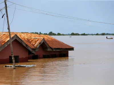 A house partially submerged in flood waters is pictured in Lokoja city, Kogi State, Nigeria September 17, 2018. REUTERS/Afolabi Sotunde
