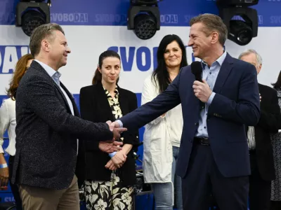 Gibanje SvobodaRobert GolobTomaž Vesel- 6.04.2024 &ndash; 1. festival SVOBODE, Zbilje.  //FOTO: Nik Erik Neubauer