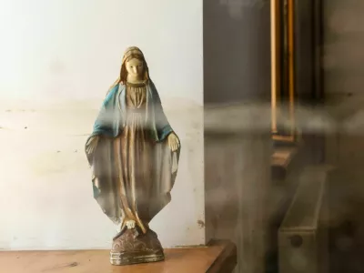 Luče - Savinjska dolina - odpravljanje posledic poplav &ndash; sanacija &scaron;kode - simboličana fotografija- vera, religija, naravna nesreča, devica Marija, molitev. - PREGLED LETA 2023 - 08.08.2023 &ndash; najhuj&scaron;a naravna ujma v zgodovini Slovenije - prizadeti dve tretjini države - ujma - poplave &ndash; zemeljski plazovi &ndash; //FOTO: Bojan Velikonja