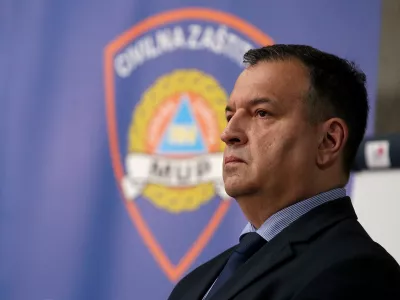 Hrvaska, Zagreb.Novinarska konferenca hrvaske civilne zascite o aktualnem dogajanju glede koronavirusa na Hrvaskem.Hrvaski minister za zdravstvo Vili Beros.