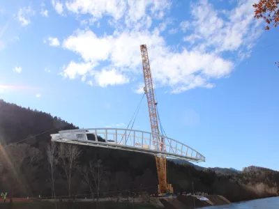 Most na &Scaron;pici Celje, postavljanje mosta 